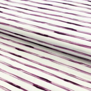 Bavlnená látka Snoozy fabrics Friends stripe purple digital print - rusko -  klobukova guma -  strih na rusko -  navod na rusko -  navod na usitie ruska -  latka na ruska -  guma na ruska -  gumicka na rusko -  bavlnena latka na ruska -  rusko s gumickou -