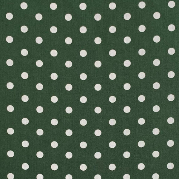 Bavlnená látka Dots dark green - rusko -  klobukova guma -  strih na rusko -  navod na rusko -  navod na usitie ruska -  latka na ruska -  guma na ruska -  gumicka na rusko -  bavlnena latka na ruska -  rusko s gumickou -