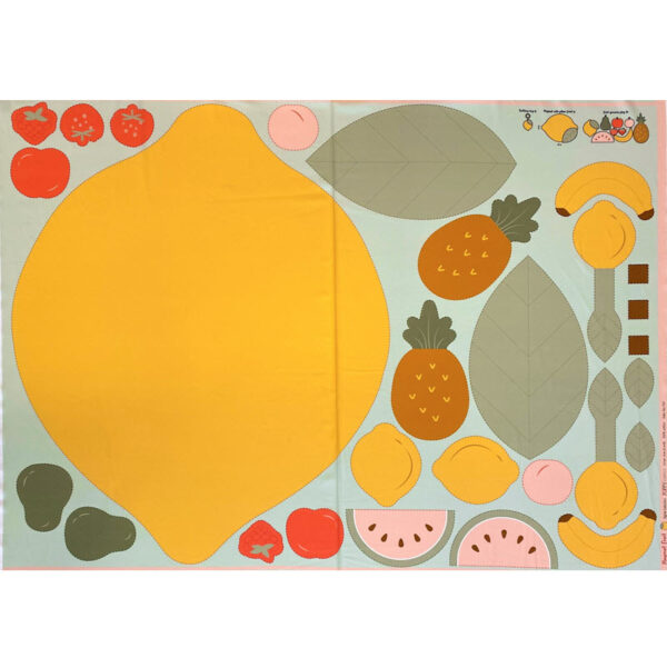 Bavlnená látka Playpen mat fruit PANEL - rusko -  klobukova guma -  strih na rusko -  navod na rusko -  navod na usitie ruska -  latka na ruska -  guma na ruska -  gumicka na rusko -  bavlnena latka na ruska -  rusko s gumickou -